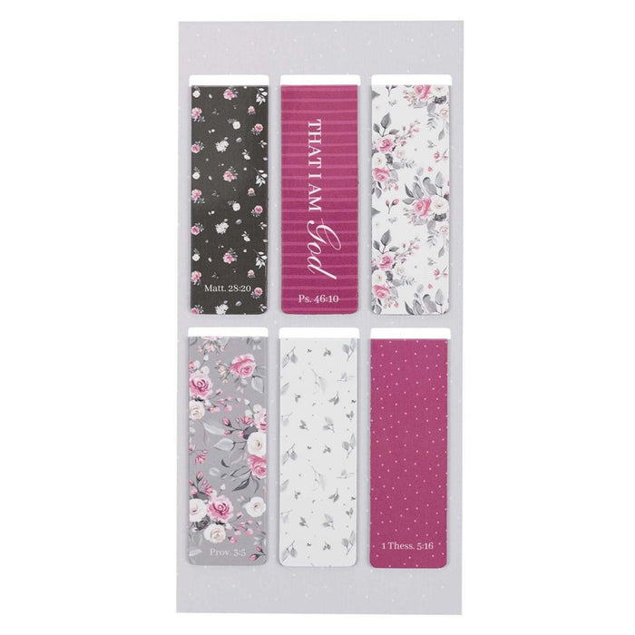 Magnetic Bookmark Set Be Still Pink Roses