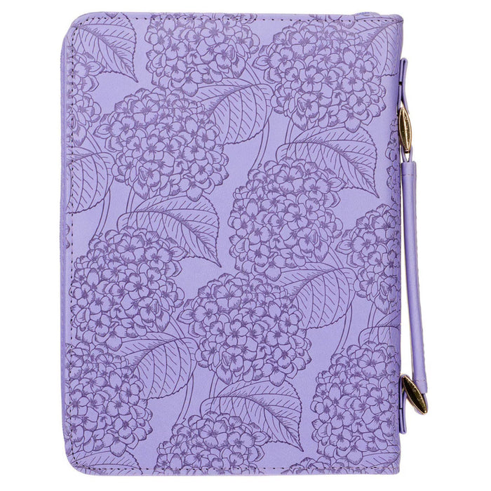 Bible Cover (M) "Saved by Grace" Lavender Faux Leather