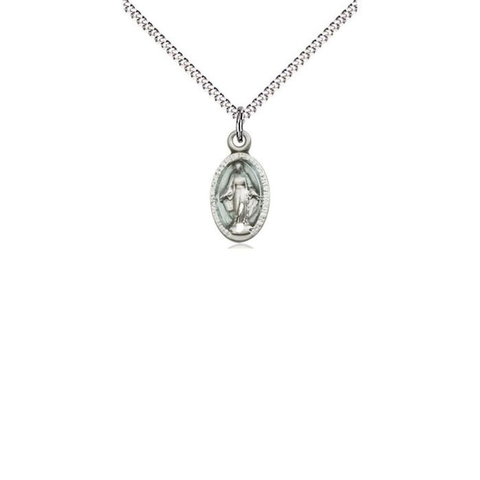 Miraculous Medal Plain Style on 16" Chain