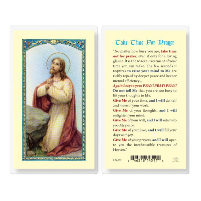 Take Time for Prayer Holy Card