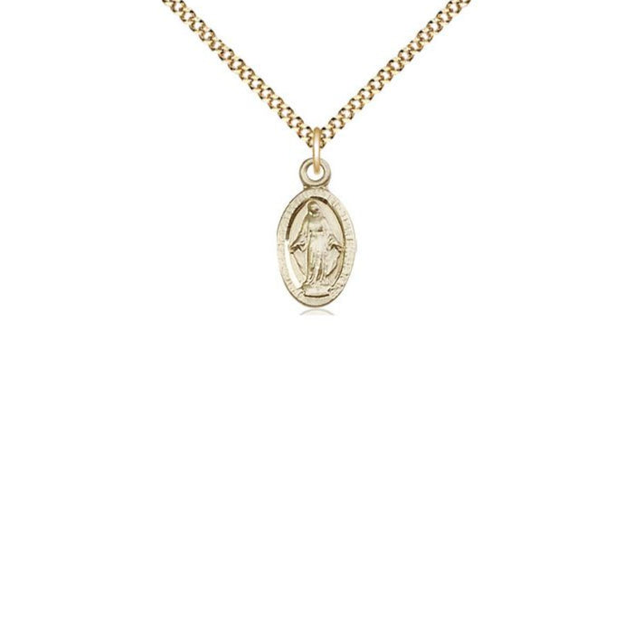 Miraculous Medal Plain Style Gold Filled on 16" Chain