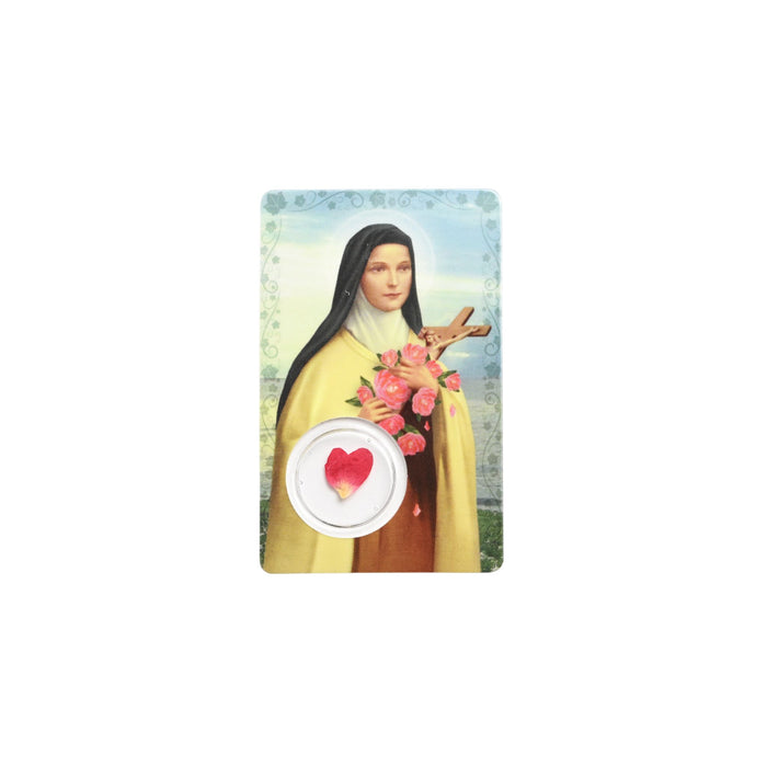 St Therese Prayer Card with Medal