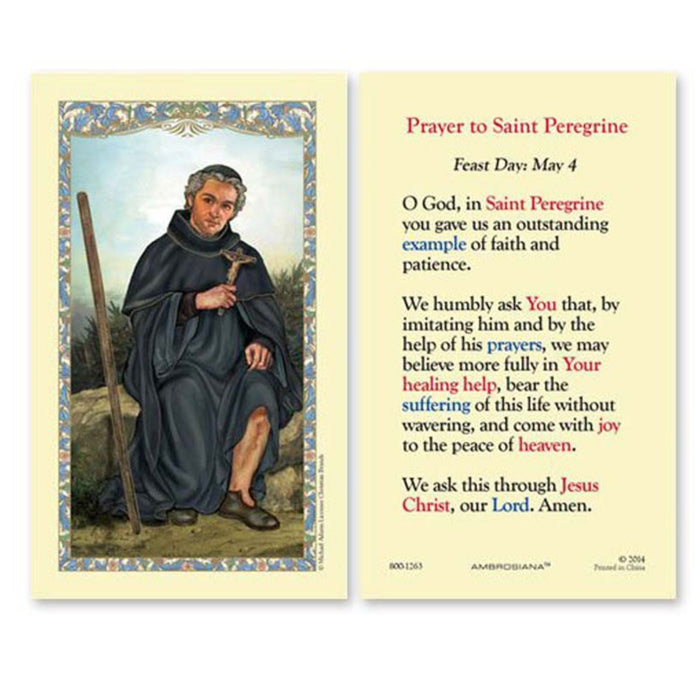 Prayer to St Peregrine Holy Card