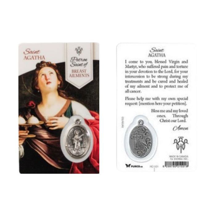 St Agatha Patron of Breast Cancer Healing Saint Card