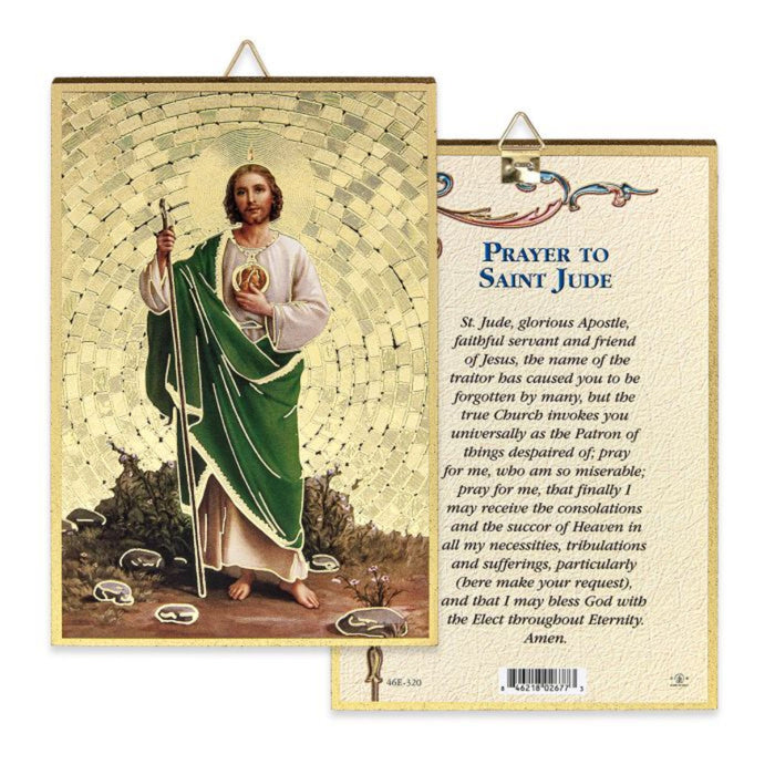 St Jude 4" x 6"  Gold Foil Mosaic Plaque