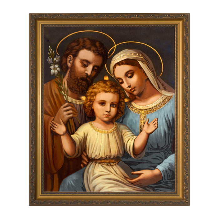 Holy Family in Wood Frame