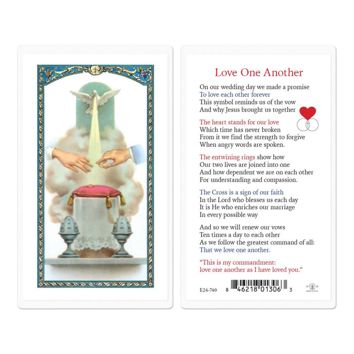 Love One Another Marriage Holy Card
