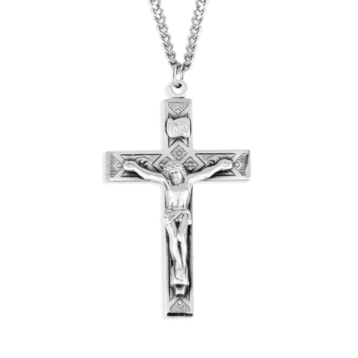 Detailed Crucifix Sterling Silver on 24" Chain