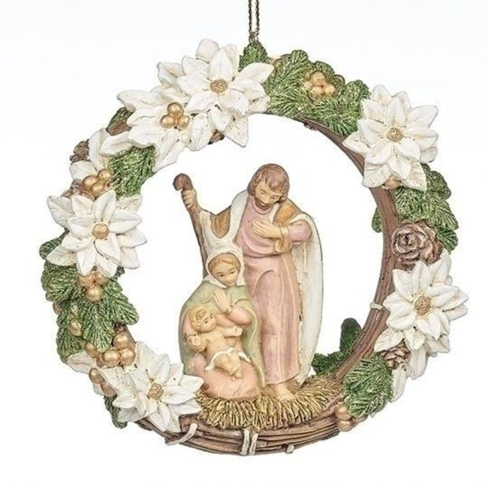 Fontanini Nativity in Wreath Ornament