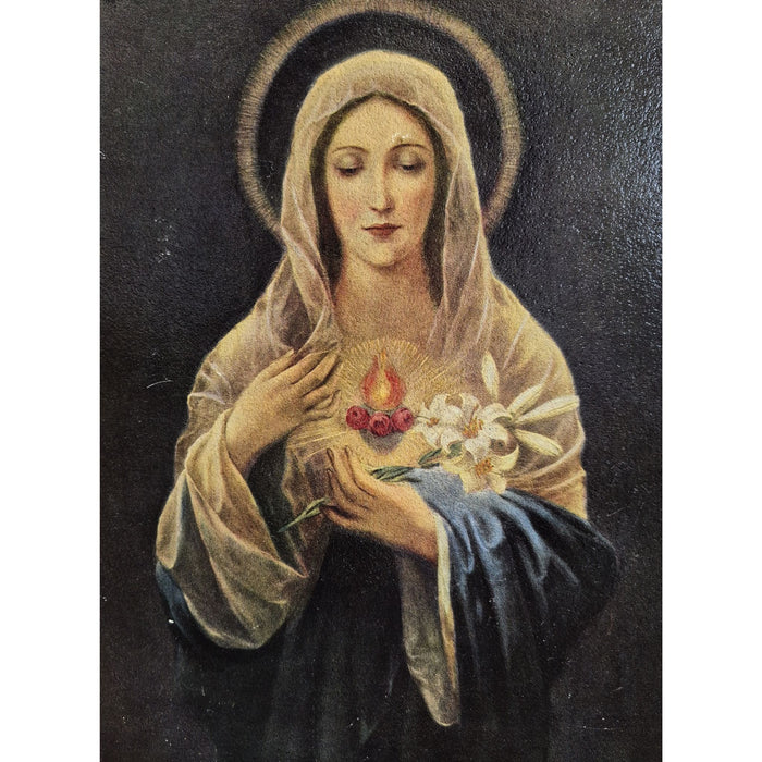 Vintage Sacred and Immaculate Hearts Board Print