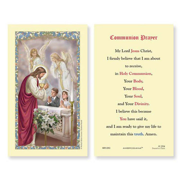 First Communion Prayer Holy Card