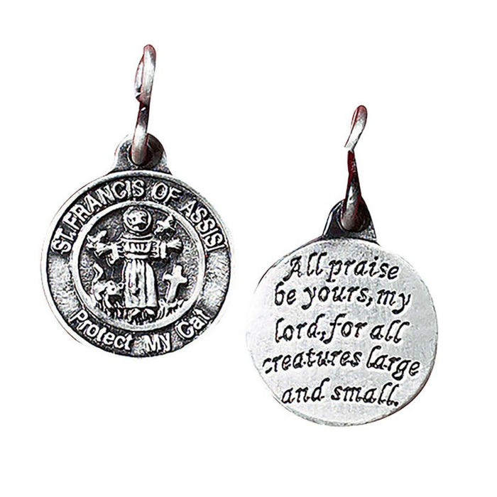 Pet Medal with St Francis and "Protect My Cat"