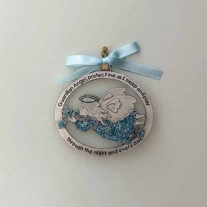 Crib Medal Angel with Blue Epoxy