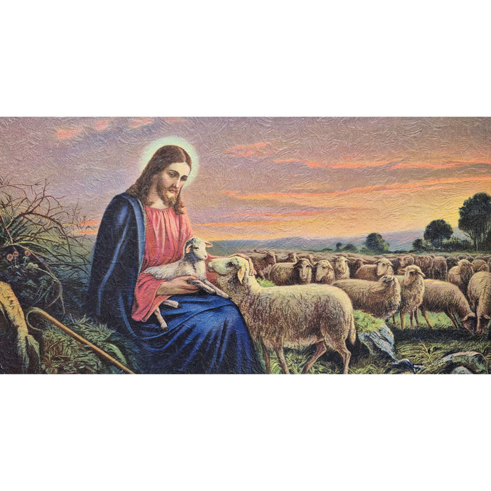 Vintage Frameable print on  Artboard Christ with Sheep