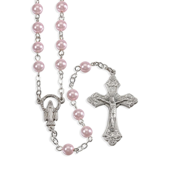 Rosary 6mm Pink Faux Pearl Bead