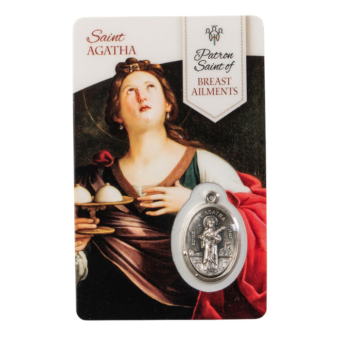 St Agatha Patron of Breast Cancer Healing Saint Card