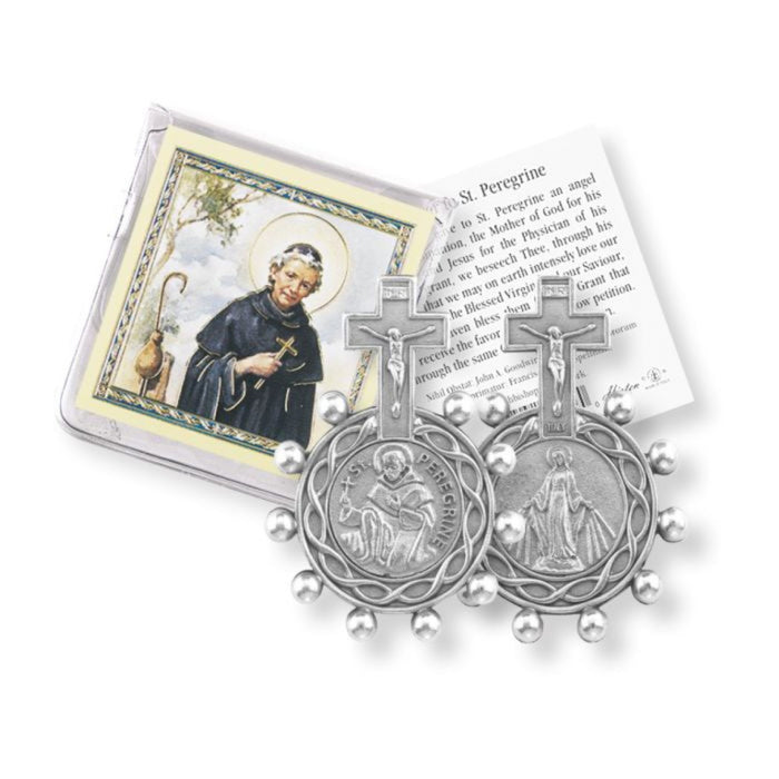 Rosary Ring St Peregrine with Tiny Holy Card