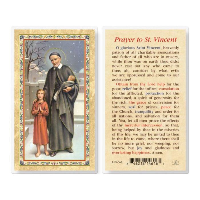 Prayer to St Vincent De Paul Holy Card