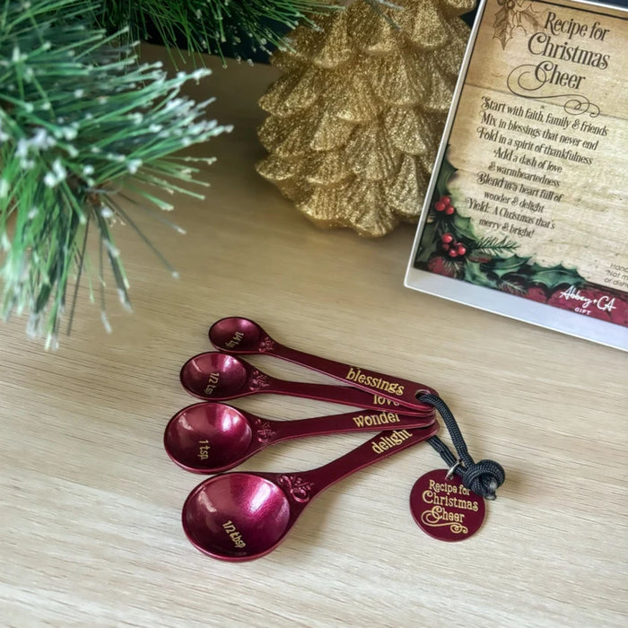 Measuring Spoons 4 Piece Set Recipe for Christmas Cheer