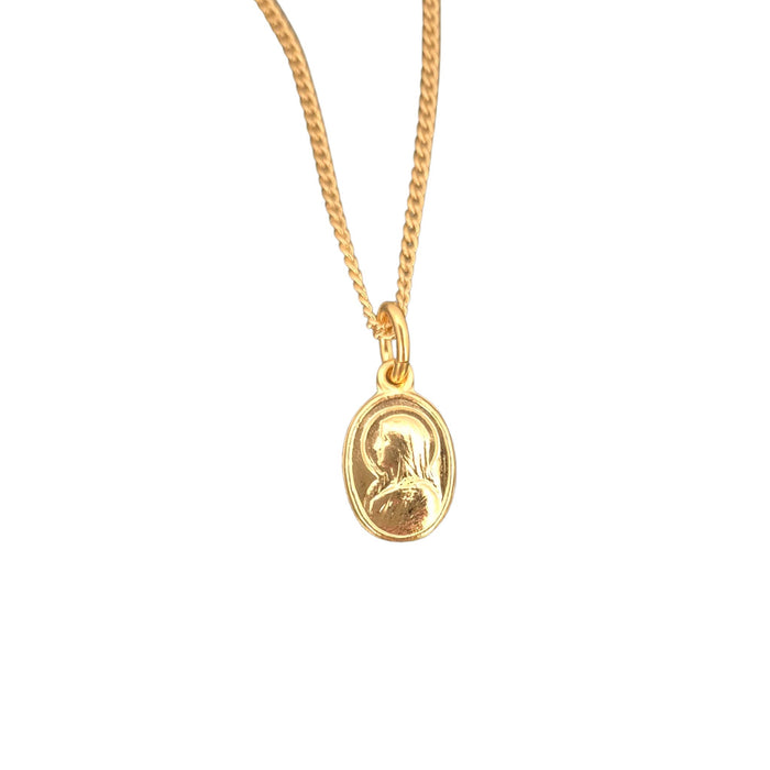 Our Lady of Sorrows 0.5" Medal Gold over Sterling on 18" Chain
