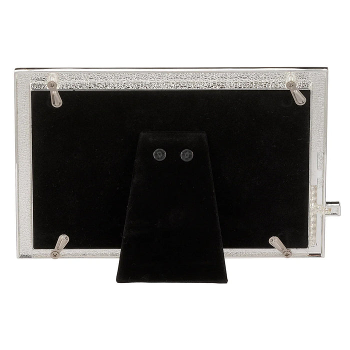 Confirmation Frame White with Crystal Cross 4.75" High