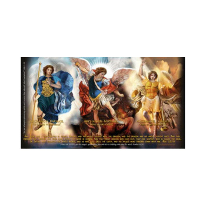 LED Candle with the Three Archangels 4" x 7"