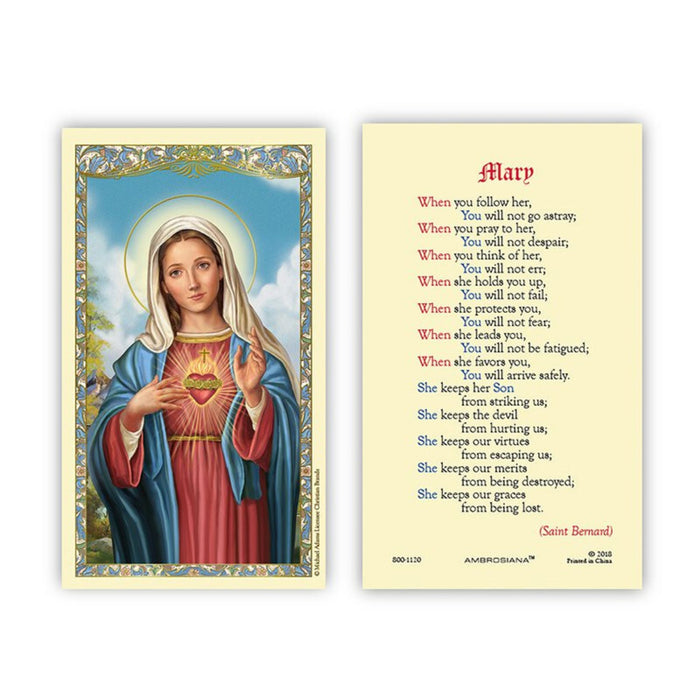 Immaculate Heart of Mary Holy Card