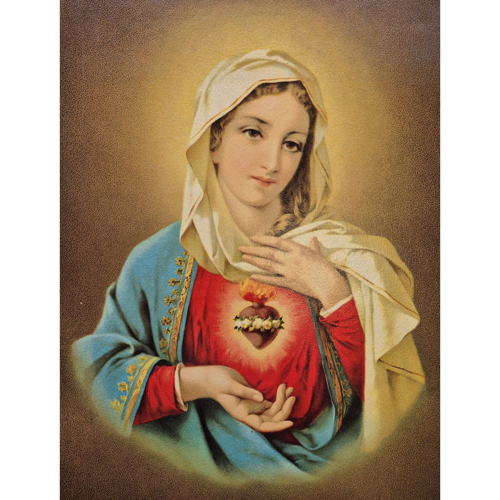 Vintage Sacred and Immaculate Hearts Board Print