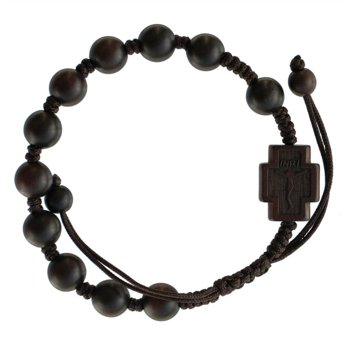 Rosary Bracelet 8mm Jujube Wood Adjustable Cord