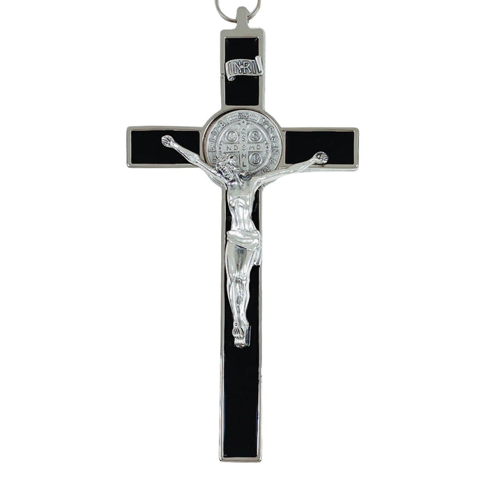Enamel St Benedict Crucifix 8" High