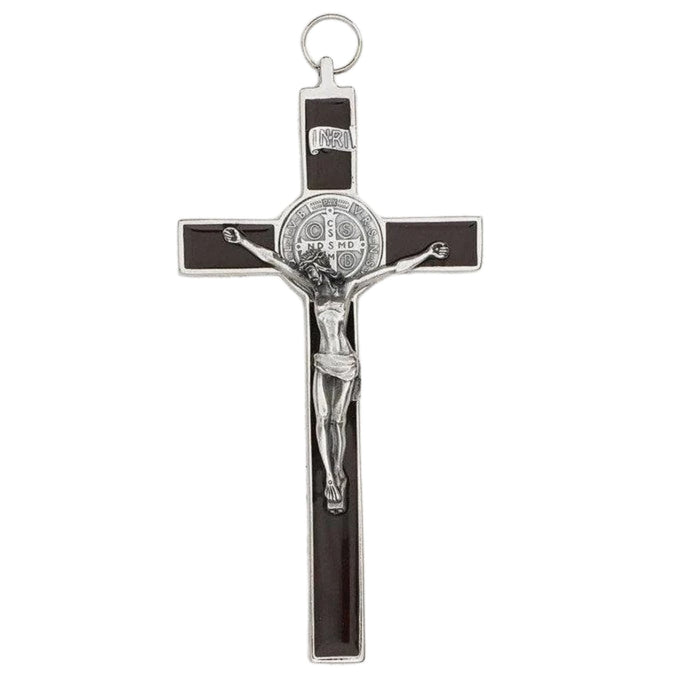 Enamel St Benedict Crucifix 8" High