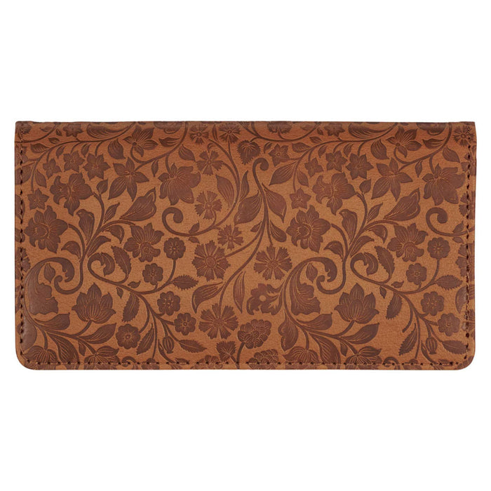 Checkbook Cover "All Things" Honey Brown