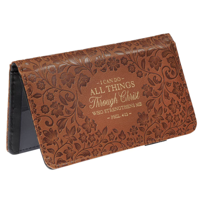 Checkbook Cover "All Things" Honey Brown
