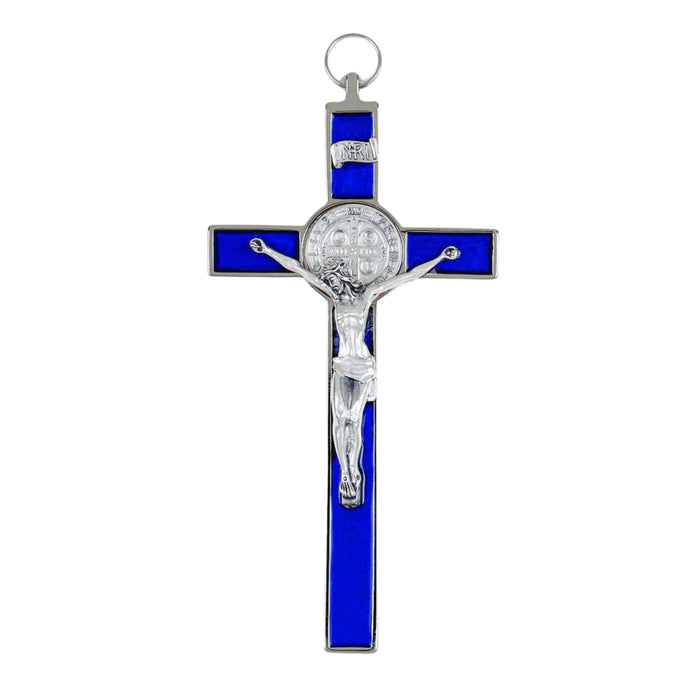 Enamel St Benedict Crucifix 8" High