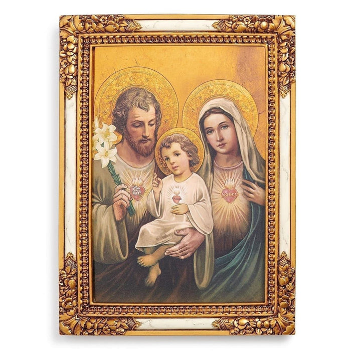 Framed Plaque Holy Family 7" Resin