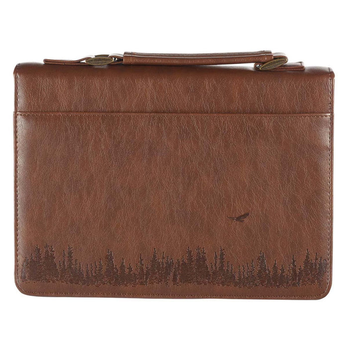 Bible Cover (M) " On Wings Like Eagles" Brown