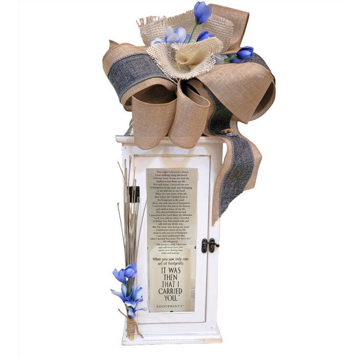 Lantern Footprints in the Sand 17" High