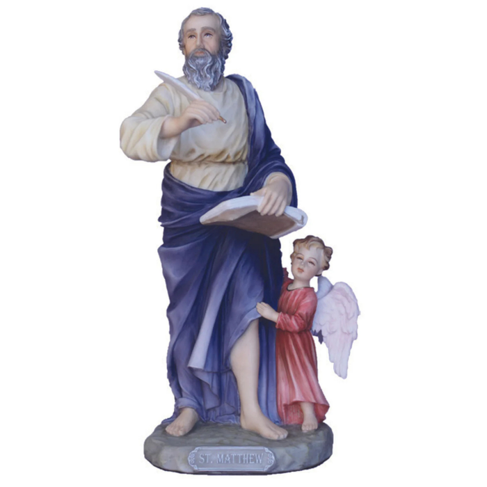 St. Matthew Statue in Fully Hand-Painted Color 8"