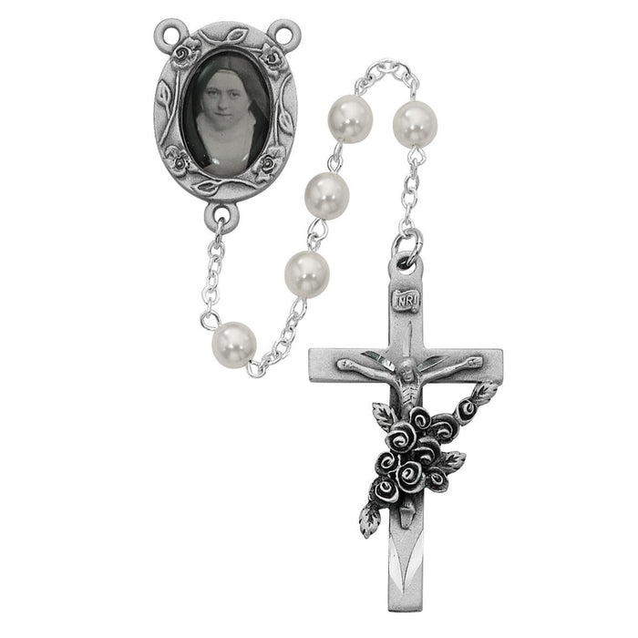 Rosary St Therese Center and 6mm Pearl Beads
