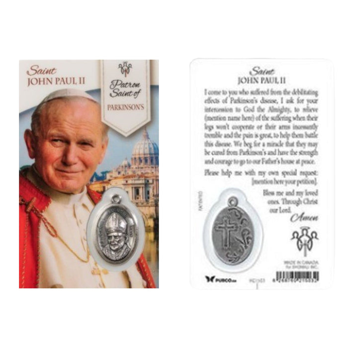 St John Paul II Patron of Parkinson's Healing Saint Card