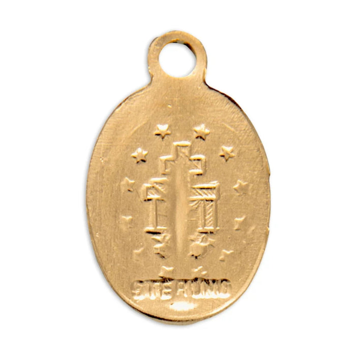 Child's Oval Miraculous Medal Gold over Sterling on 13" Chain