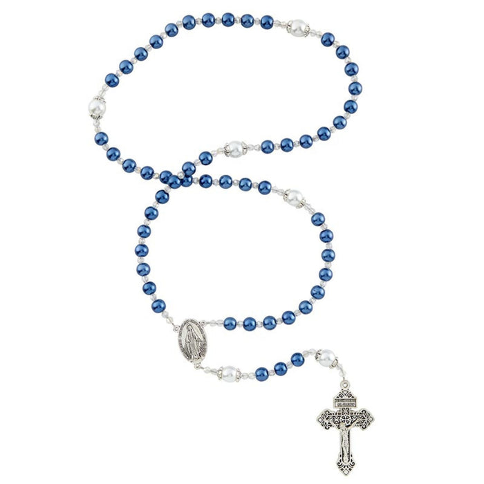 Miraculous Sapphire Pearl Rosary
