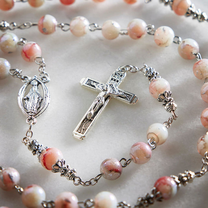 Marbled Glass Our Lady of Grace Rosary