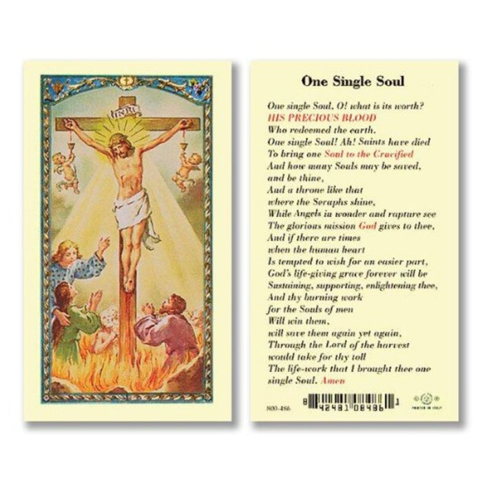 One Single Soul Crucifixion Image Holy Card