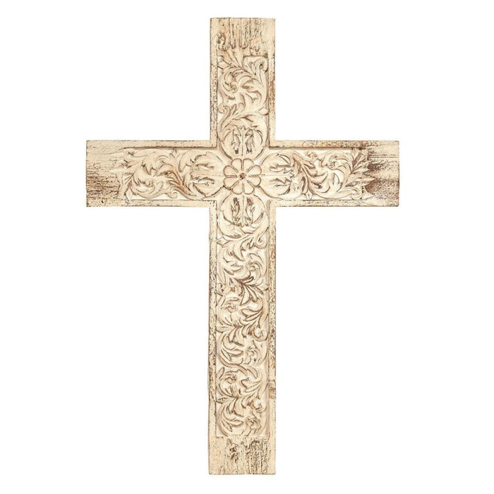 Wall Cross 16" High Antique Wood Look