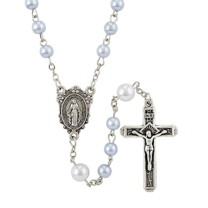 Our Lady of Grace Imitation Pearl Rosary