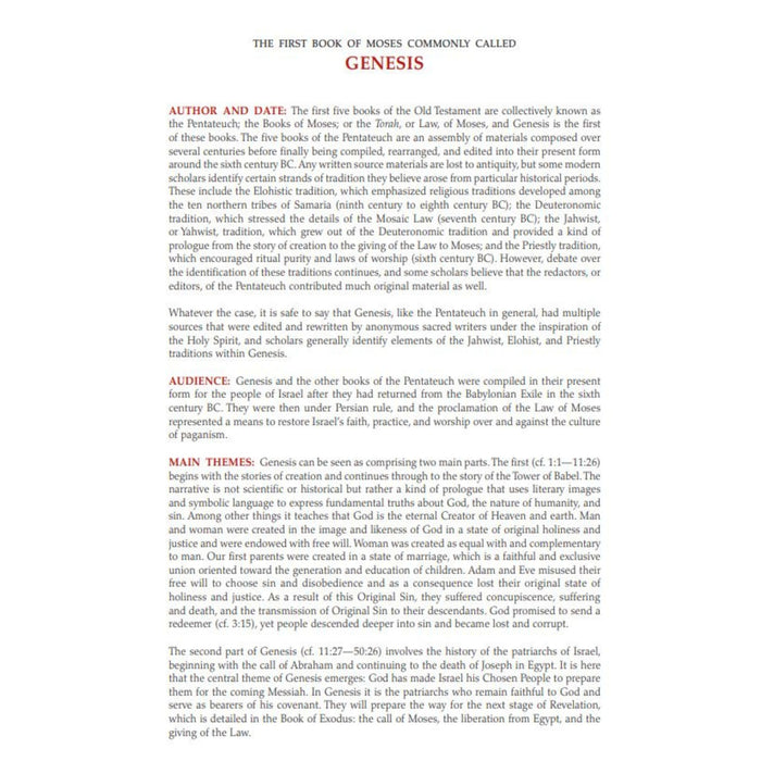 The Didache Bible with Commentaries Based on the Catechism of the Catholic Church