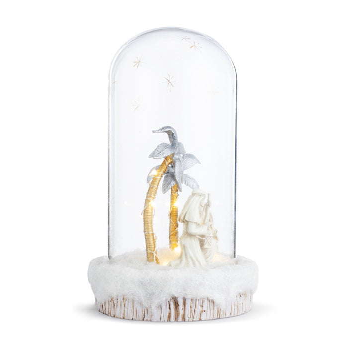 Large Glass Holy Family Vignette Cloche