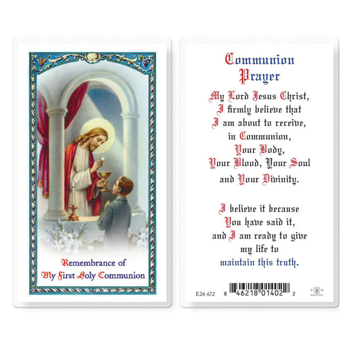 First Communion Boy Holy Card
