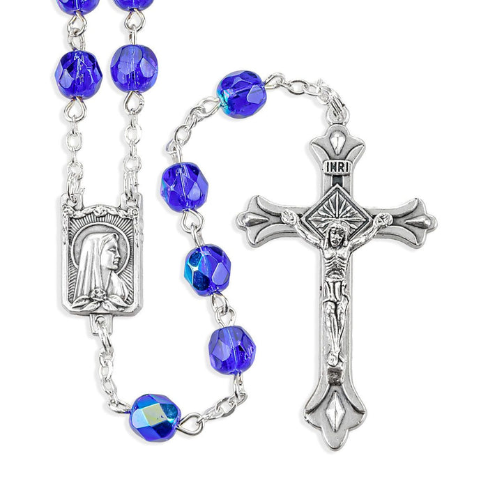 Rosary 6mm Dark Blue Glass Beads